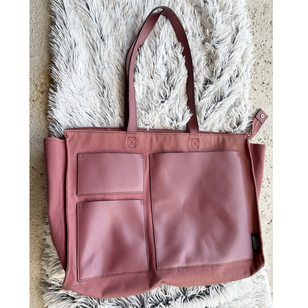 Kate Spade Saturday Mauve‎ Multi Pocket Canvas Tote
